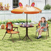 Indoor/Outdoor Collapsible Toddler Activity Table with 2 Folding Chairs-Coffee
