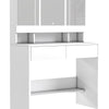 White Vanity Table with LED Mirror, Drawers, Jewellery & Shelf, Bedroom