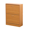 SHOE CABINET 2 DRAWER STORAGE CUPBOARD RACK SHELF FOOTWEAR ORGANISER SHOE STAND