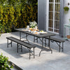 Outdoor Camping Picnic Table Set Portable Folding Garden Pub Table Bench Chairs