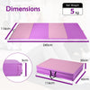 Sports Play Mat Gymnastics Mat with Carry Handles 240 x 116 x 5 cm Pink