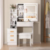 Large Dressing Table With Drawers Mirror Stool Set Makeup Desk Vanity White NEW