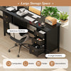 Computer Desk Modern Writing Desk with 3 Drawers-Black