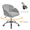 Home Office Velvet Desk Chair,Swivel Makeup Vanity Chair with Armrests for Women