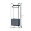 Industrial Open Wardrobe Clothes Rail Rack With 2 Drawers