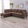 L-Shaped Corner Sofa, Sectional Couch with Built-in USB Port Chaise