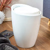 Storage Stool w/ Faux Leather Ottoman Seat Toys Holder ABS Plastic Foam | 51cm