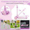 Folding Kids Scooter Child Balancing Toy Push Kick Scooter w/Lighted Wheels Pink