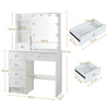 White Dressing Table MDF Makeup Desk Dresser with Slide Mirror 6 Drawers Stool