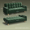 Convertible Velvet Sofa Bed – 3 Seater Futon with Adjustable Back & Pillows