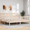 GuyAna Bed Frame with Headboard 200x200 Solid Wood,Platform Bed Frame,For N5W6