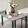 Modern Dining Table and Chairs Set 2/4 Seats Metal Frame Kitchen Home Grey/Brown