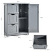 Bathroom Floor Cabinet Storage Cupboard Organizer W/Adjustable Shelf & 3 Drawers