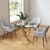 Round Tempered Glass Dining Table Kitchen Bistro Table with Gold Metal Stand Leg