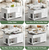 4 in 1 Lift Top Coffee Table Storage High Gloss Dining Table Drawer Living Room