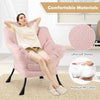 Home Office Accent Sofa Chair Leisure Lounge Armchair with Stool-Pink