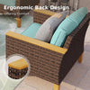 7 Piece Patio Conversation Sofa Set Wicker Outdoor Furniture Sets with Cushioned