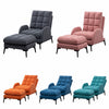 Orthopeadic Velvet Recliner Sofa Linen Tub Armchair Sleeper Chair with Footstool