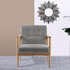 Fabric Upholstered Armchair Solid Wooden Frame Single Sofa Button Back Armchair