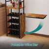 Smilesun 16 Bottles Wine Rack w/ Folding Table & Glass Holders 6-Tier Shelves