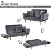 Small Sofa Bed Sleeper Recliner Loveseat Couch Sofabed 2 Seater Kids Sofa Grey