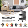 3-Tier Rolling Utility Cart Organizer Storage Cart Craft Trolley w/DIY pegboards