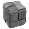 Velvet Ottoman Bedding Footrest Upholstered Pouffe Stool Footstool Bench Grey UK