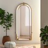 Large Ornate Gold Arched Full Length Wall Leaner Floor Mirror 180cm x80cm Mirror