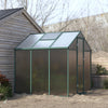 4x6/6x6/8x6/10x6FT Walk-In Greenhouse Aluminium Frame / Polycarb Panel Silver