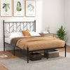 4FT6 Double Metal Bed Frame - Platform Bed Base with Headboard & 30cm Storage
