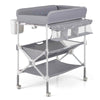 Foldable Waterproof Diaper Changing Station w/ Large Storage Rack-Grey