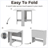 Drop Leaf Table Folding Dining Table With Mobile Wheels & Hidden Storage Shelf
