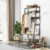 Industrial Coat Rack Shoe Bench Hall Tree Entryway Clothes Storage Shelf w/ Hook