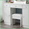 For Bedroom Vanity Makeup Desk Set Dressing Table With Stool LED Lighted Mirror