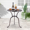 61CM Round Cast Aluminum Table Patio Dining Bistro Table with 5 cm Umbrella Hole