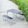 Compact Foldable Dining Table Chairs Benches Aluminum Folding Outdoor Picnic Set