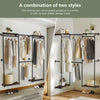 Industrial Pipe Clothing Rack Wall Mounted Corner Clothes Rail Closet System Rod
