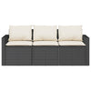 Garden Sofa with Cushions 3-Seater Sofa Outdoor Sofa Couch Poly Rattan