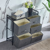 Fabric Cabinets Storage Unit Metal Frame Chest of Drawer Organiser Bedside Table