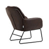 Vintage Distressed Brown Leather Armchair Metal Frame Padded Seat Accent Chair