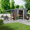 8x4FT Lockable Metal Garden Shed Sheds Outdoor Storage Hous WITH Open Shed
