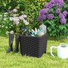 Outdoor Resin Storage Side Table 43L Patio Storage Box Small Table-Black