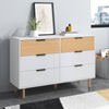 6 Drawer Wooden Bedroom Chest Cabinet Table Modern Wide Storage Cupboard Closet