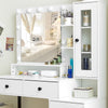 Dressing Table Set with 3 Colours LED Lights Mirror Vanity Makeup Desk 5 Drawer