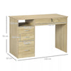 Wooden Computer Table Office Desk Study Dorm Lockable Drawer Storage Oak Tone