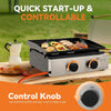 Kitchen Gas Plancha Grill with 2 Burner 4.6kw Portable Tabletop Gas BBQ Griddle