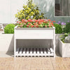 LAPOOH Planter with Shelf White 111.5x111.5x81 Solid Wood Pine,Planter W9P8