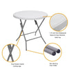 Round 80cm Folding Camping Dining Table Outdoor Garden Patio BBQ Drinks Serving