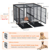 XXXL Large Dog Crate Raised Pet Dog Cage Kennel Double Door Tray Divider Playpen