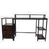 Vintage Industrial Computer Desk with Raised Shelf for Home Office Furniture